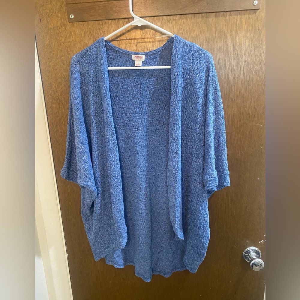 Blue Open-Front Women's Sweater